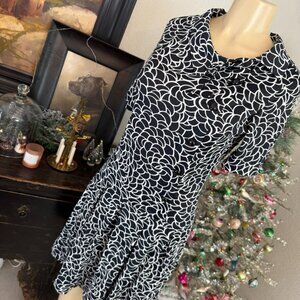1960's Shelton Stroller High Neck ElboewLength Sleeve Drop Waist DRESS